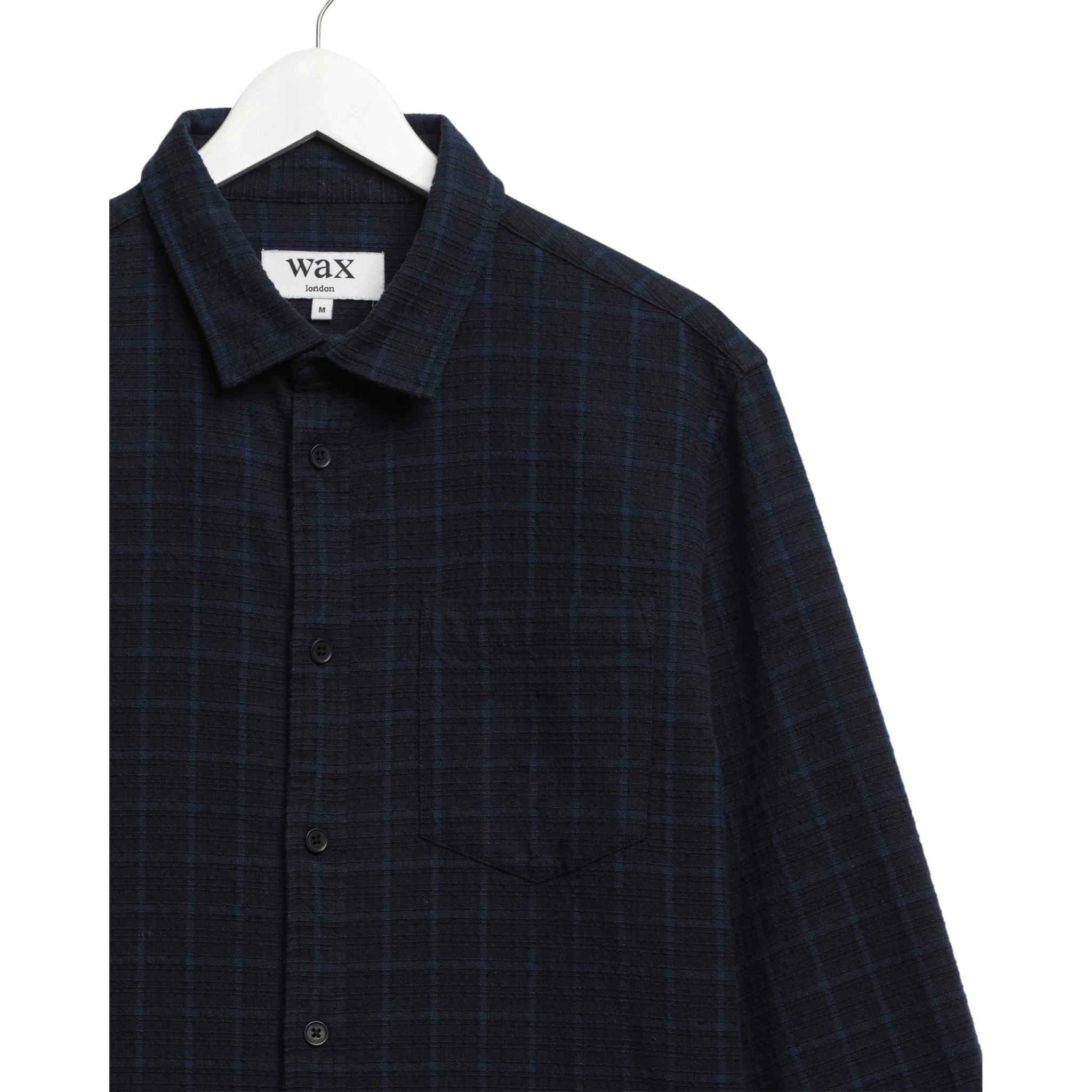 Wax London - Shelly L/S Shirt Dobby Check - Navy / Black Skjorte Wax London 