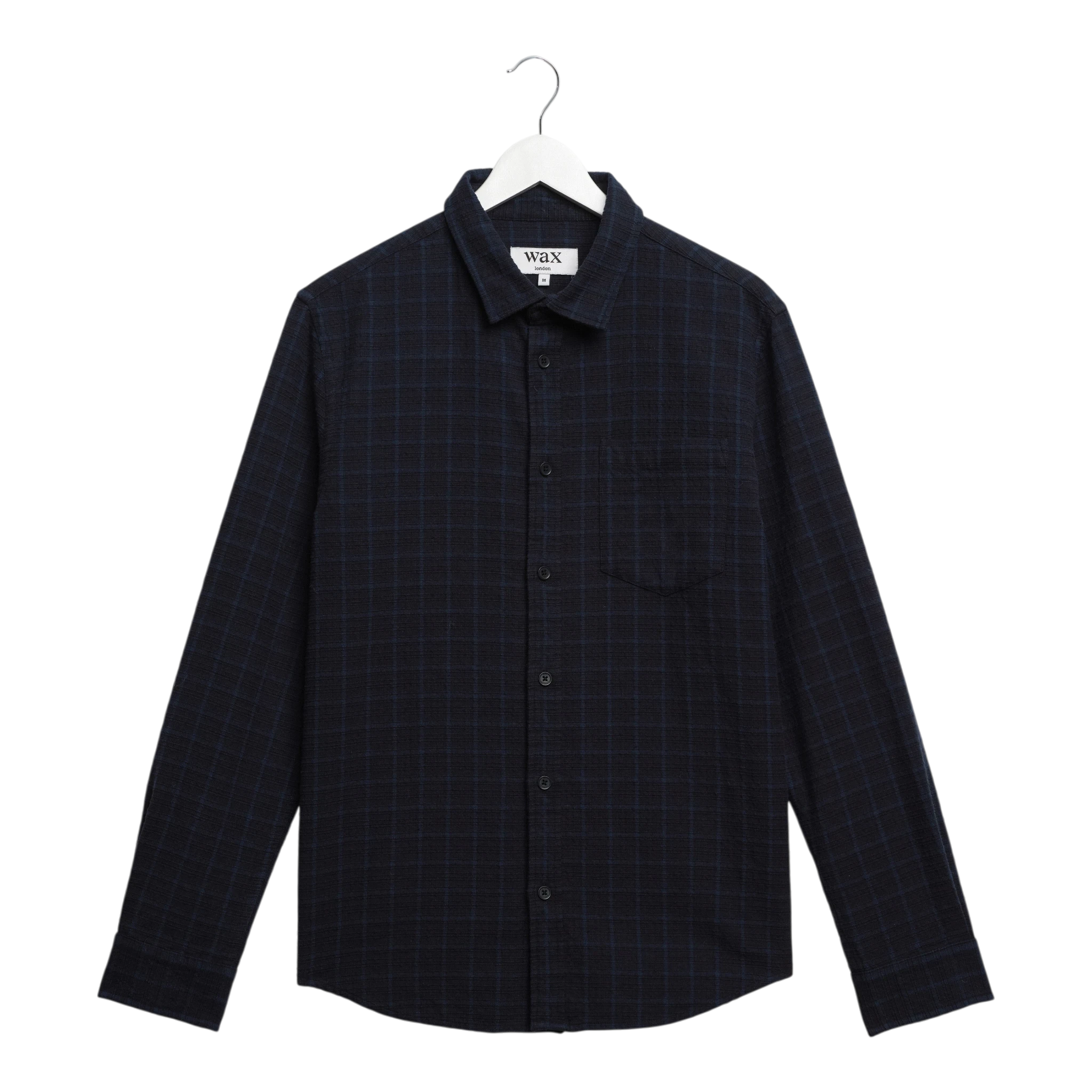Wax London - Shelly L/S Shirt Dobby Check - Navy / Black Skjorte Wax London 