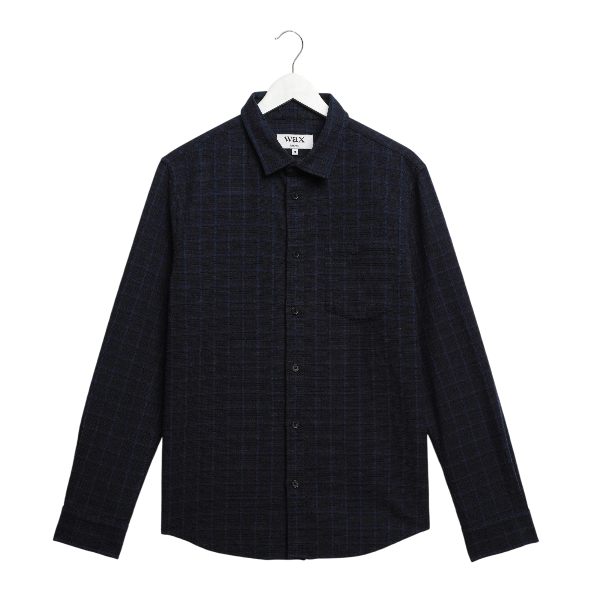 Wax London - Shelly L/S Shirt Dobby Check - Navy / Black Skjorte Wax London 