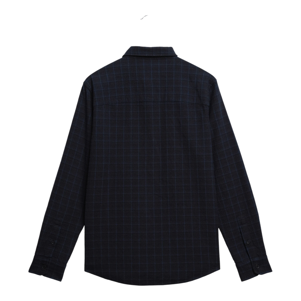 Wax London - Shelly L/S Shirt Dobby Check - Navy / Black Skjorte Wax London 
