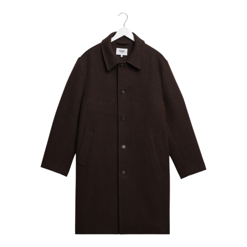 Wax London - Stan Coat Plain Wool - Dark Brown Jakke Wax London 