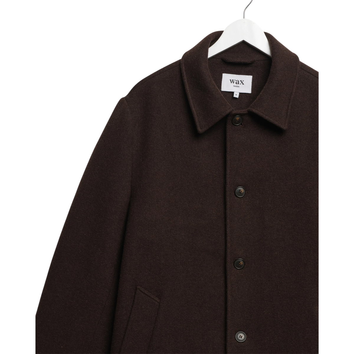 Wax London - Stan Coat Plain Wool - Dark Brown Jakke Wax London 