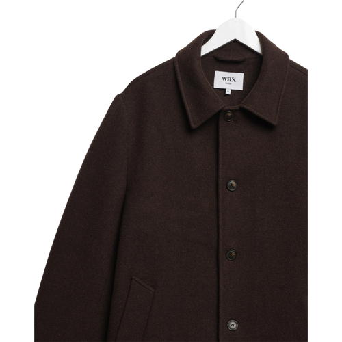 Wax London - Stan Coat Plain Wool - Dark Brown Jakke Wax London 
