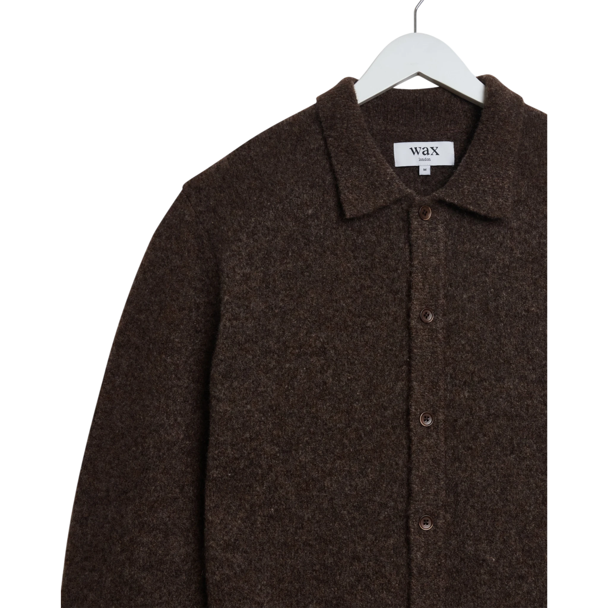 Wax London - Tristan L/S Polo Rib Check - Brown Genser Wax London 