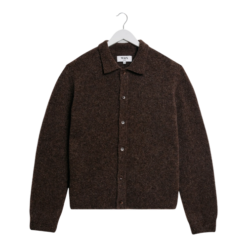 Wax London - Tristan L/S Polo Rib Check - Brown Genser Wax London 