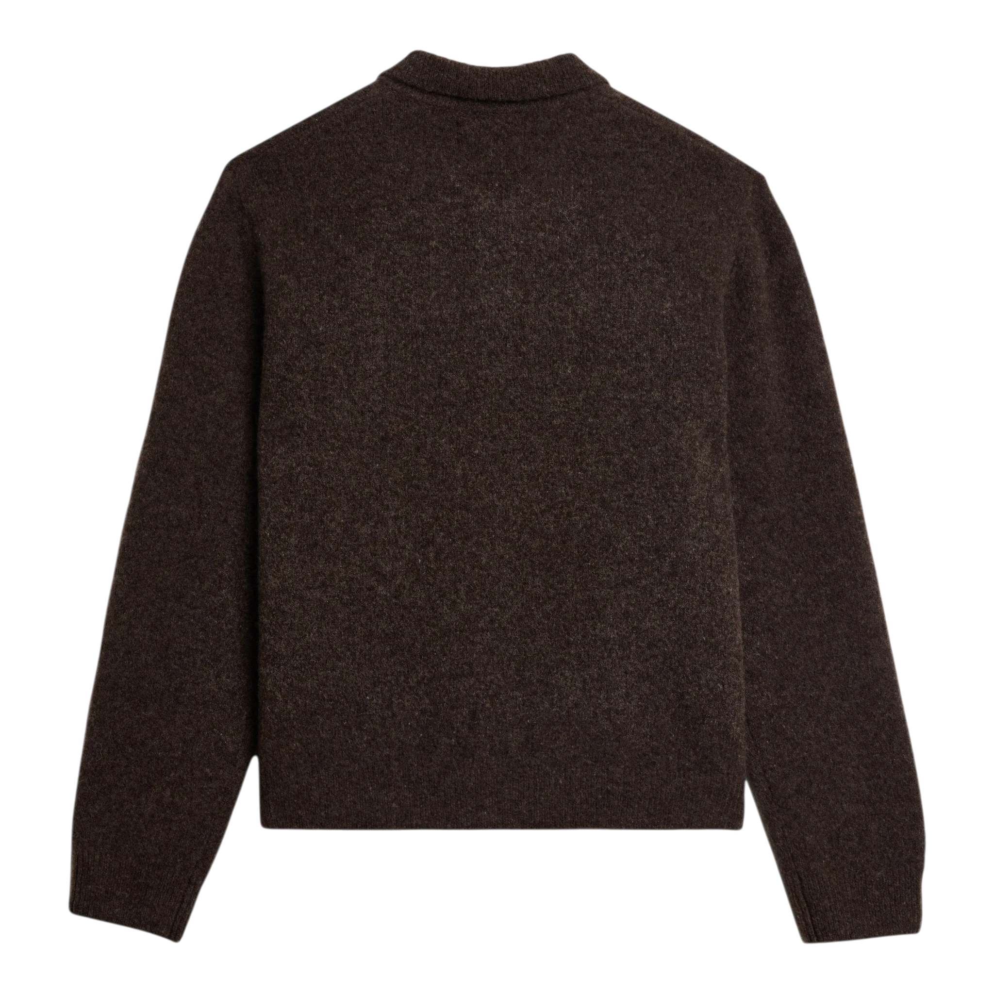 Wax London - Tristan L/S Polo Rib Check - Brown Genser Wax London 