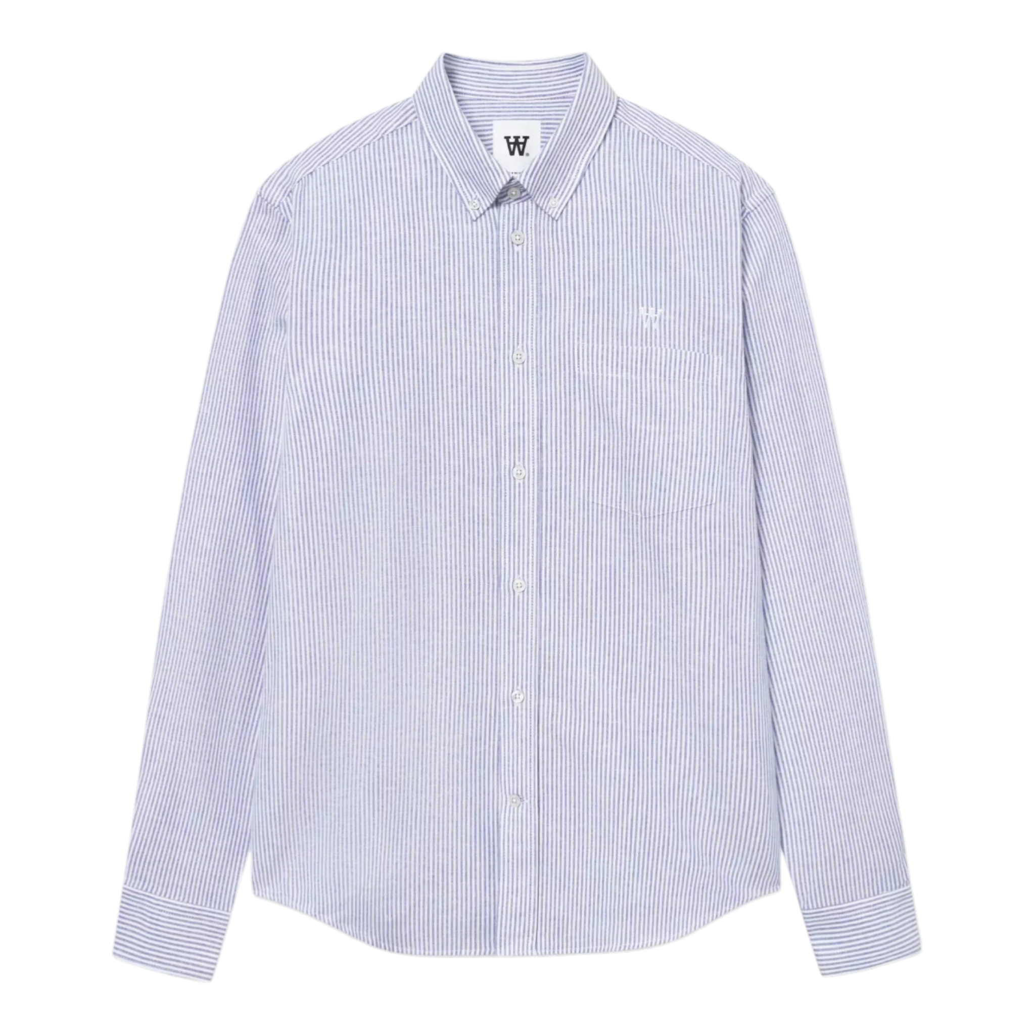 Wood Wood Adam Shirt - Blue + White Stripe Shirt Wood Wood 