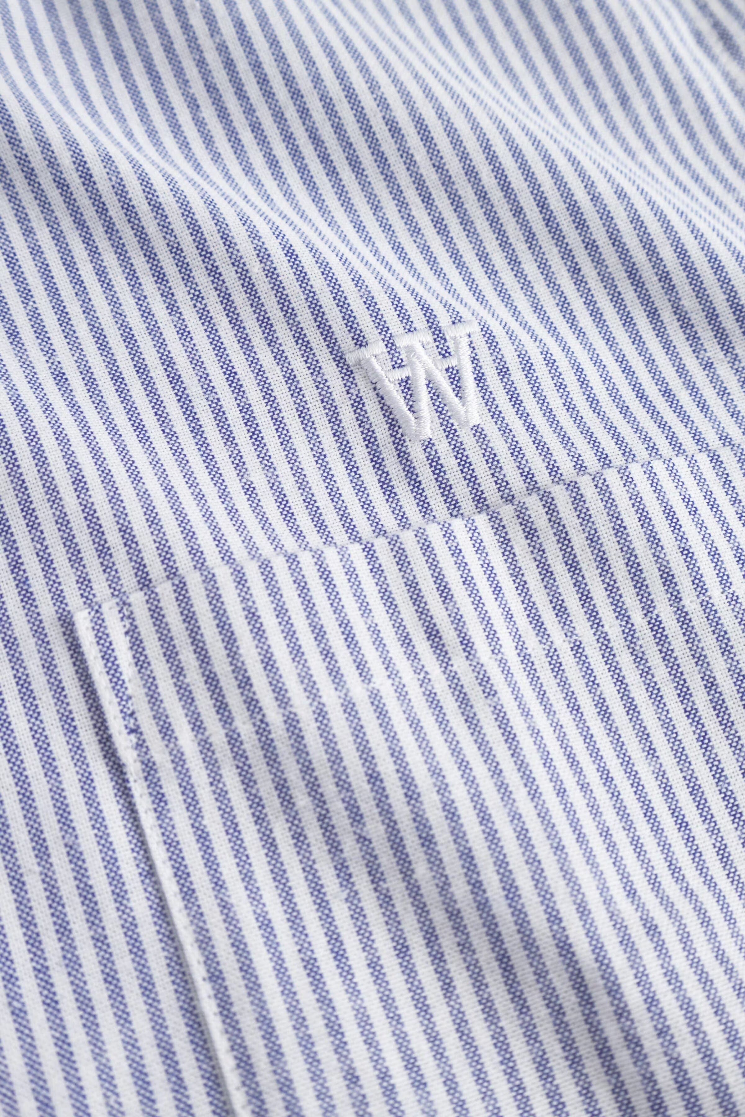 Wood Wood Adam Shirt - Blue + White Stripe Shirt Wood Wood 