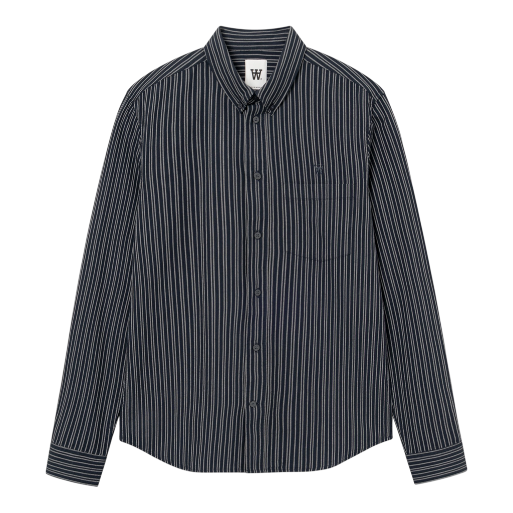 Wood Wood - Adam Shirt - Salute Stripe Skjorte Wood Wood 