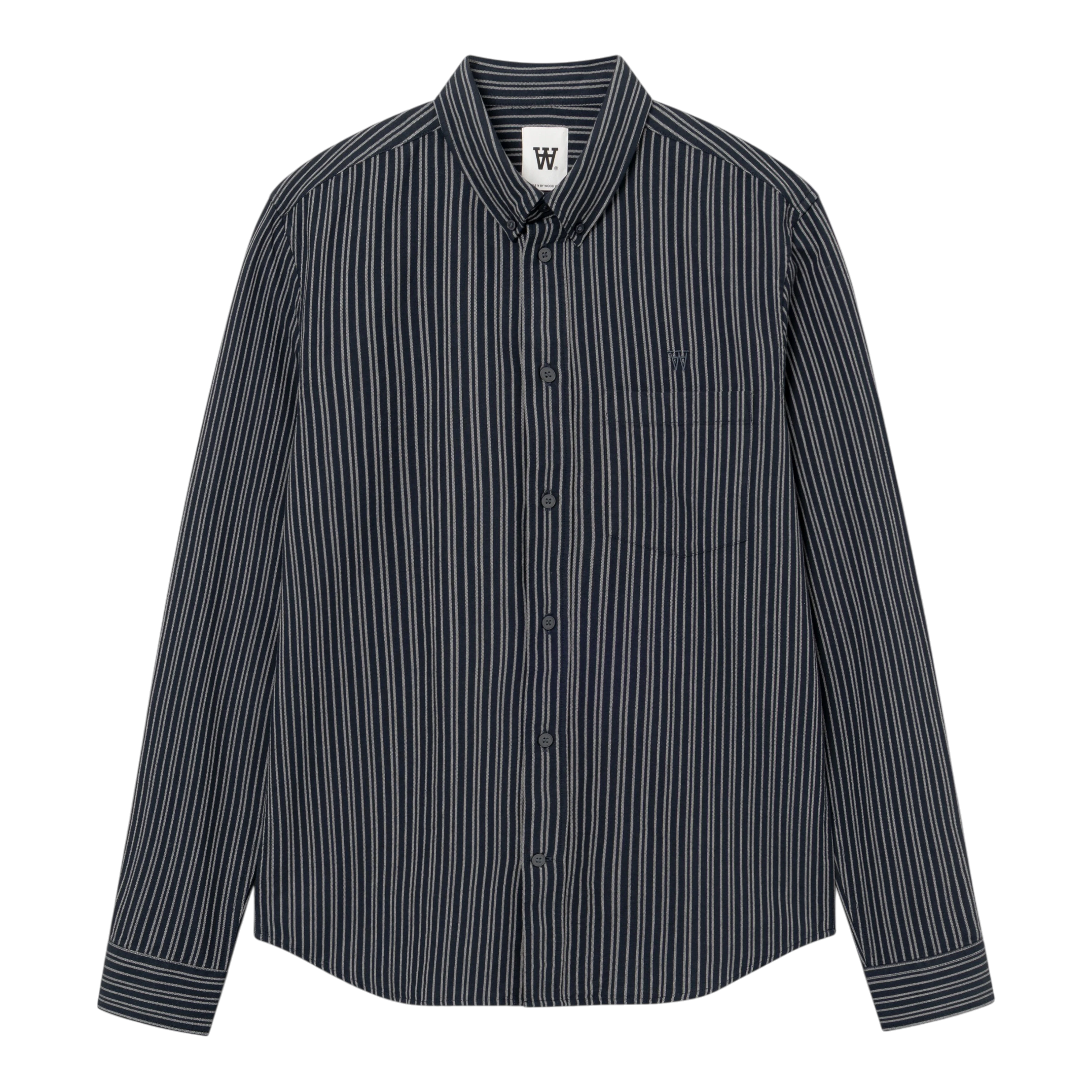 Wood Wood - Adam Shirt - Salute Stripe Skjorte Wood Wood 