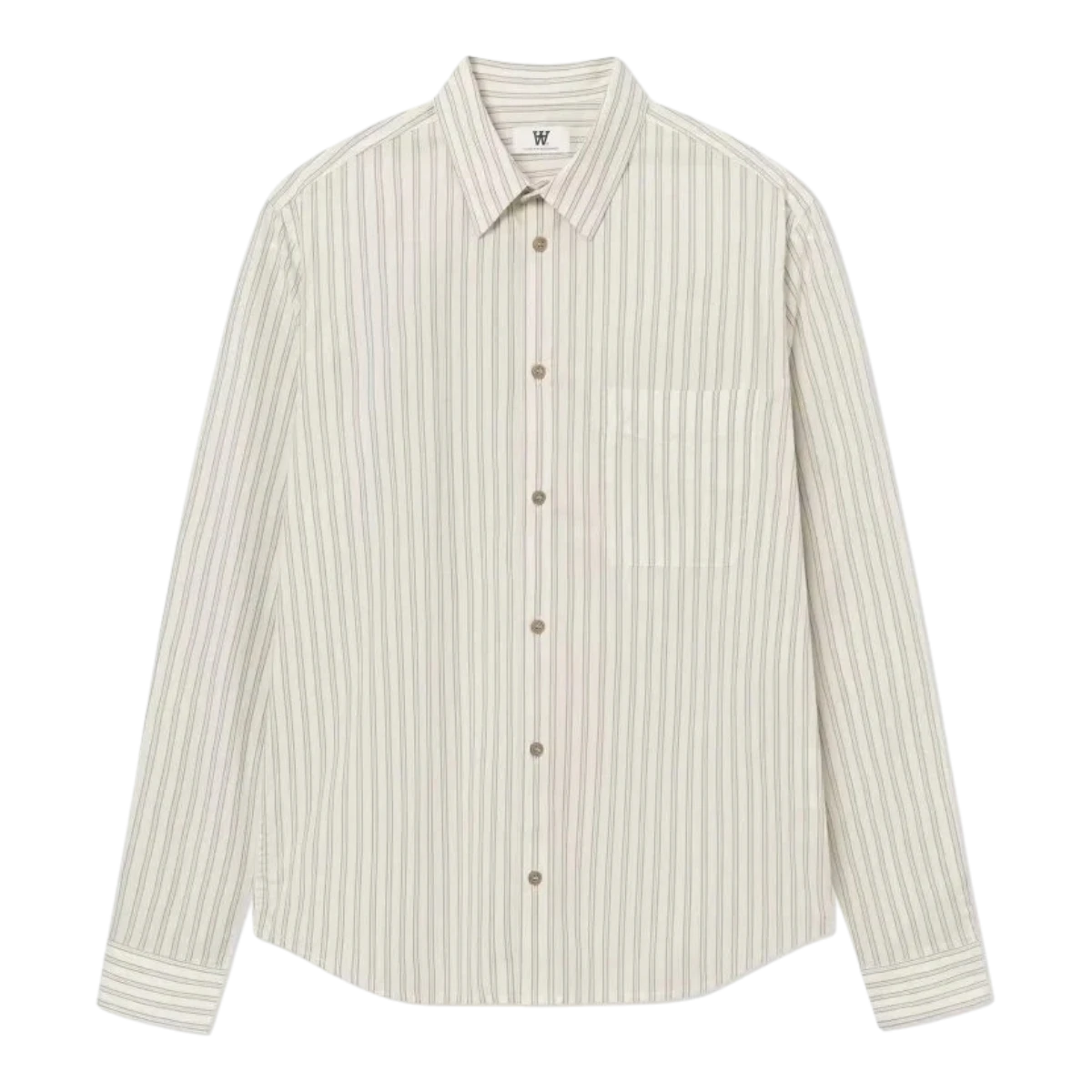 Wood Wood - Adrian Shirt 25444 - Silver Birch Stripe Skjorte Wood Wood 