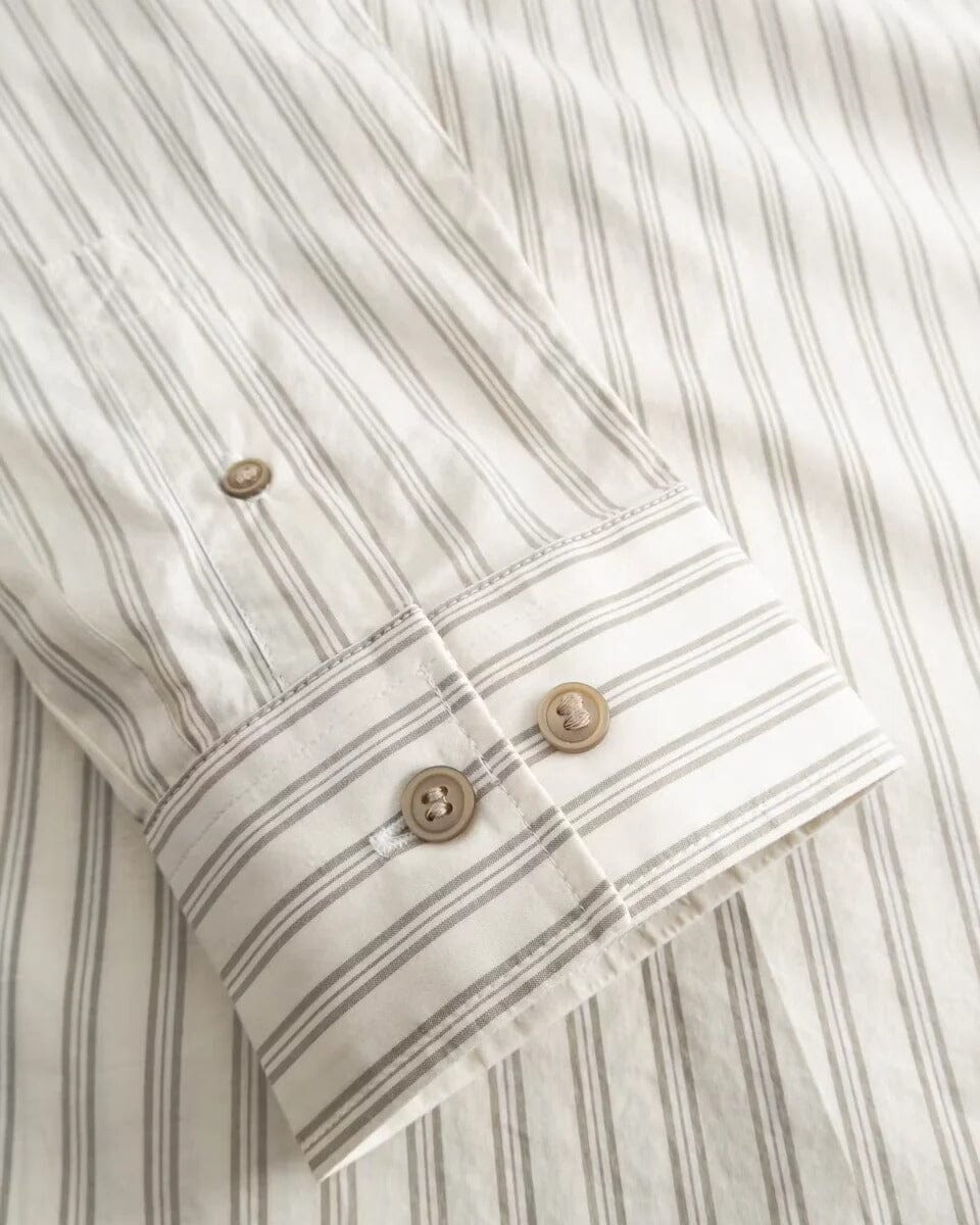 Wood Wood - Adrian Shirt 25444 - Silver Birch Stripe Skjorte Wood Wood 