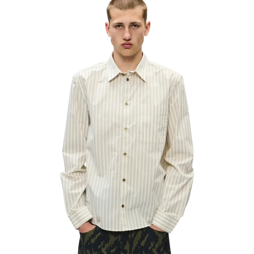 Wood Wood - Adrian Shirt 25444 - Silver Birch Stripe Skjorte Wood Wood 