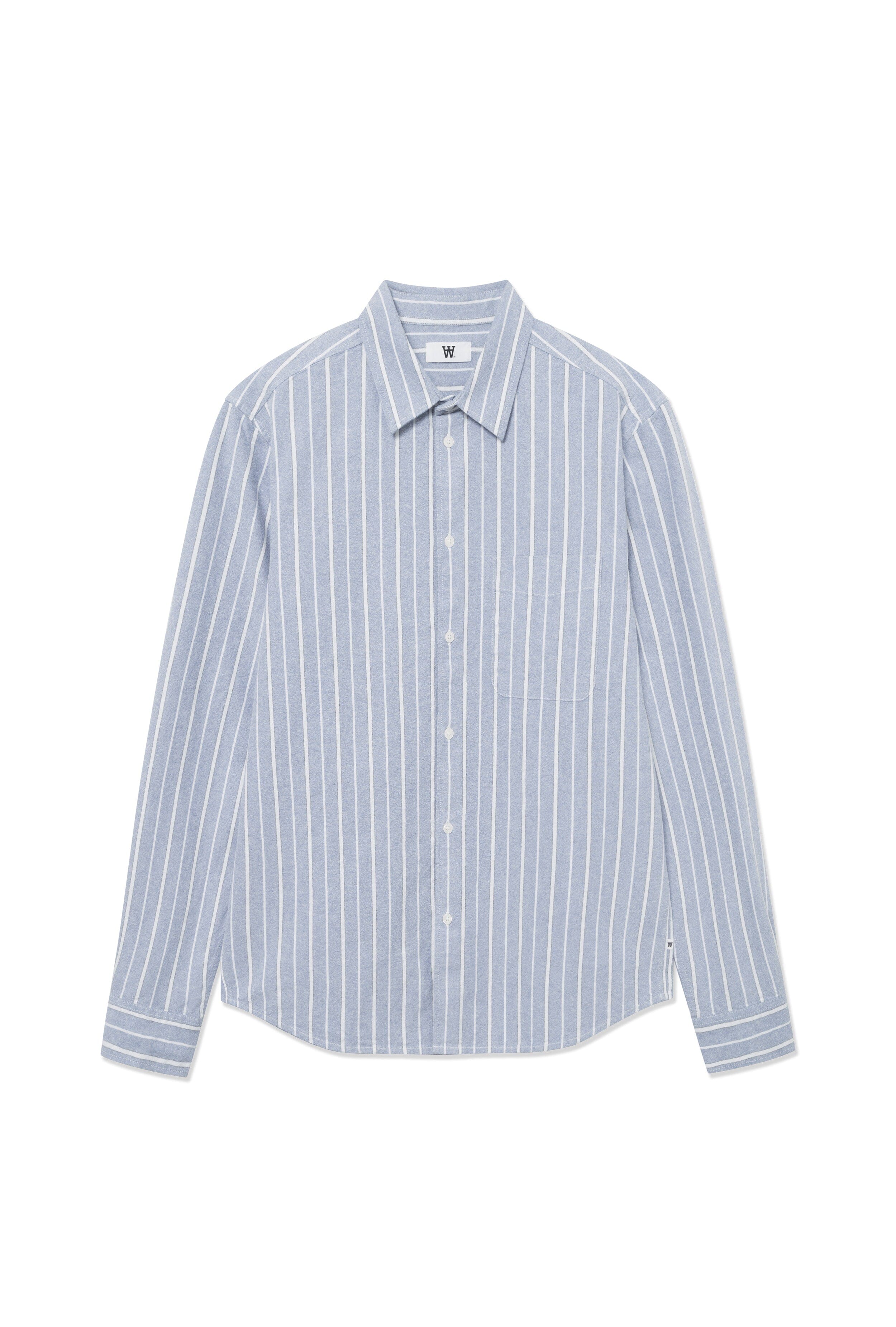 Wood Wood Adrian Shirt - Blue Stripe Shirt Wood Wood 