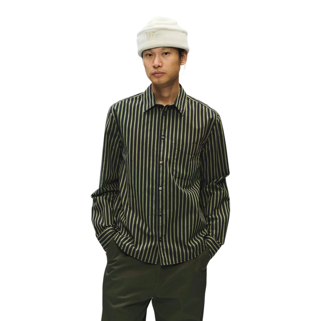 Wood Wood - Adrian Shirt - Going Green Stripe Skjorte Wood Wood 