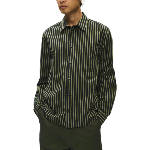 Wood Wood - Adrian Shirt - Going Green Stripe Skjorte Wood Wood 