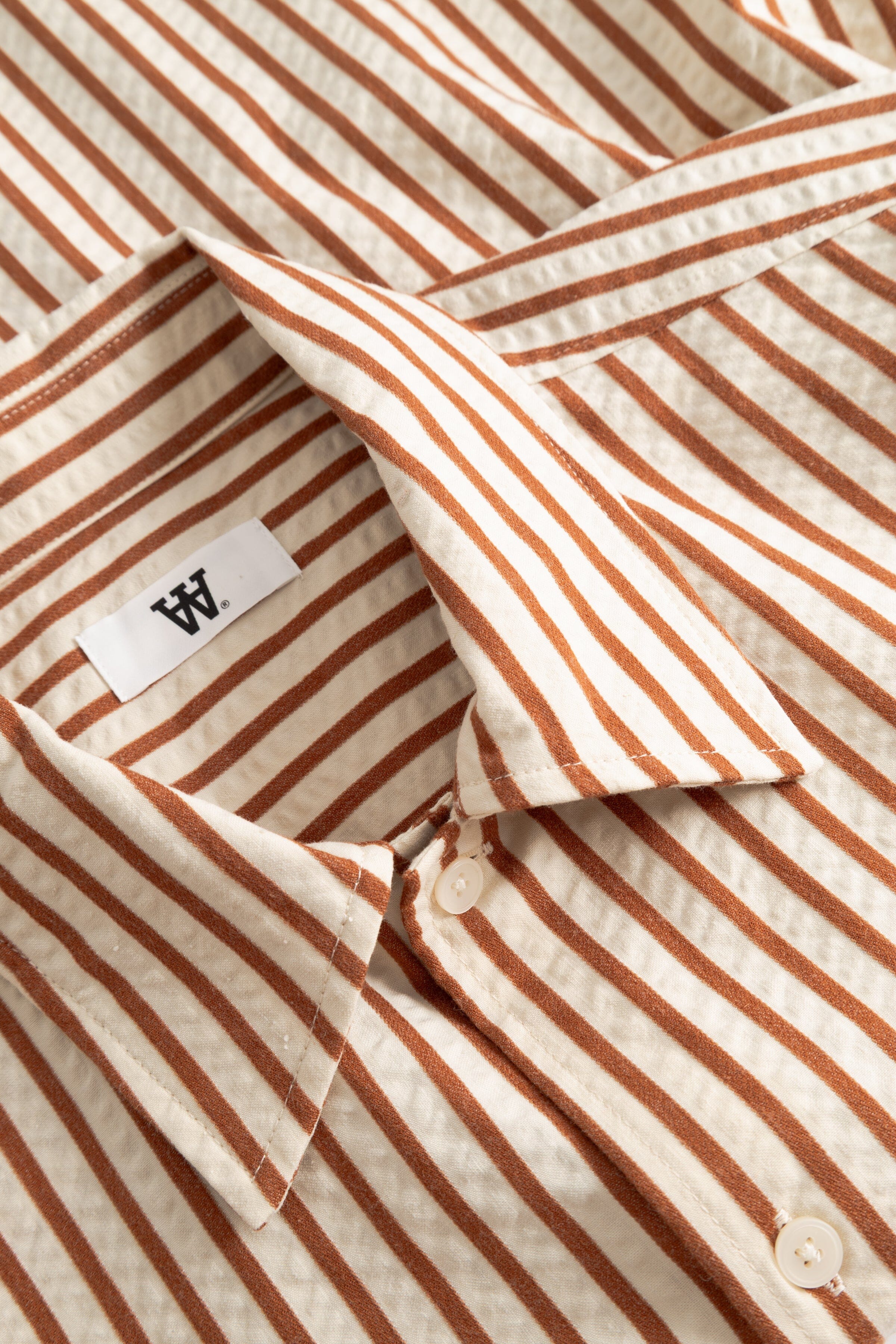 Wood Wood Adrian SS Shirt - Ginger Bread Stripe Shirt Wood Wood 