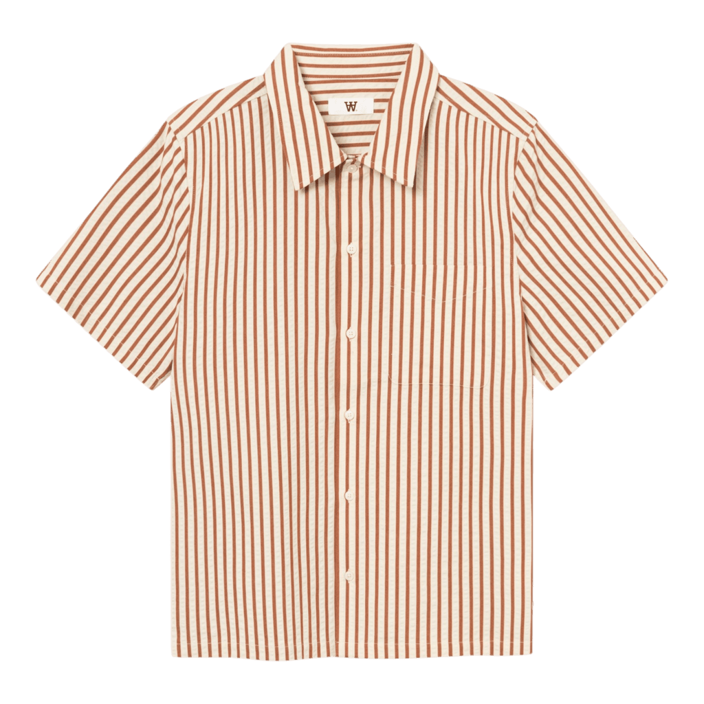 Wood Wood Adrian SS Shirt - Ginger Bread Stripe Shirt Wood Wood 