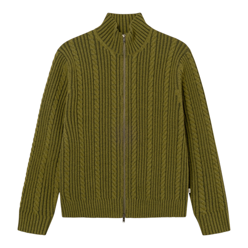 Wood Wood - Bram Zipper Cardigan 25472 - Deep Depths Melange Cardigan Wood Wood 