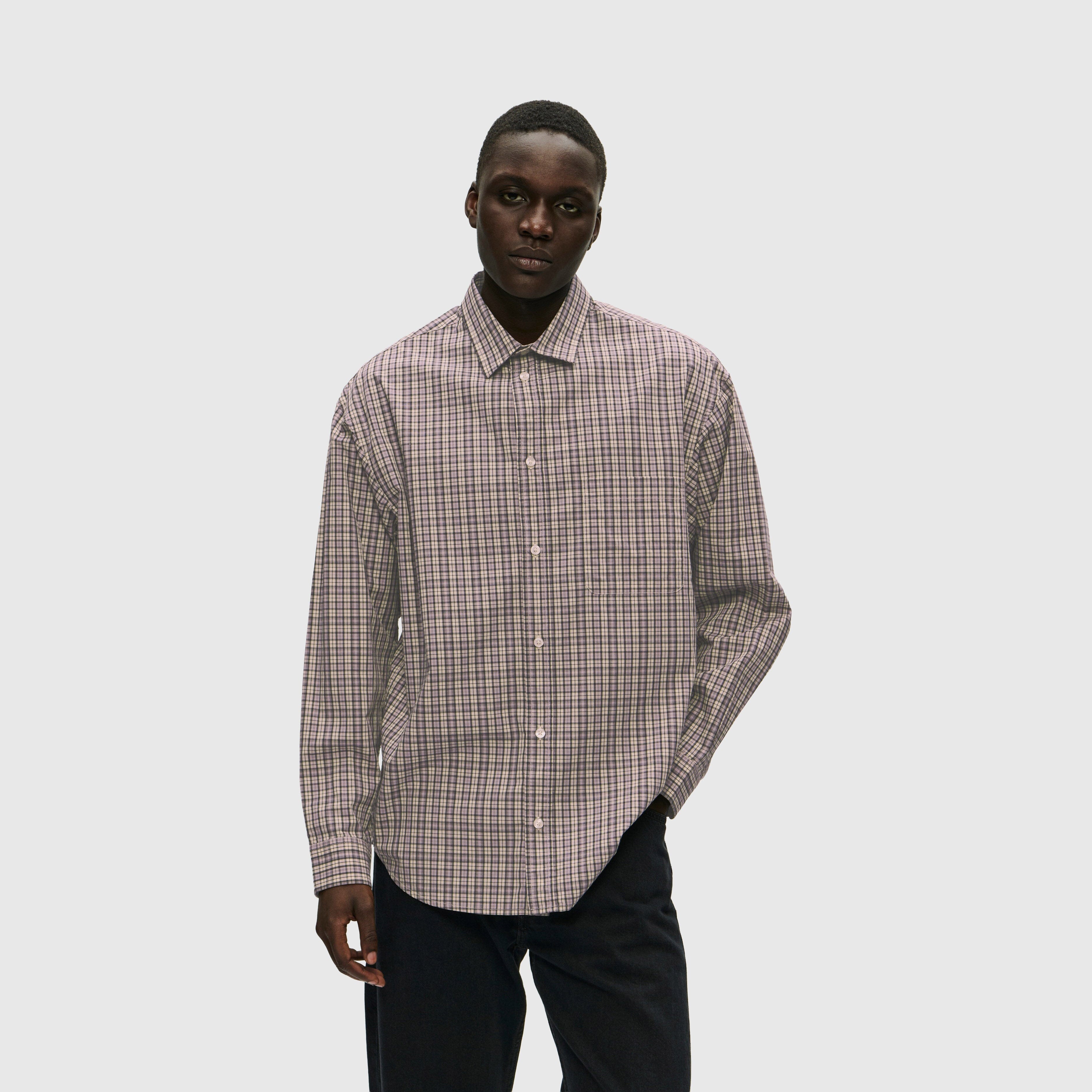 Wood Wood Carter Check Shirt - Minimal Grey Shirt Wood Wood 