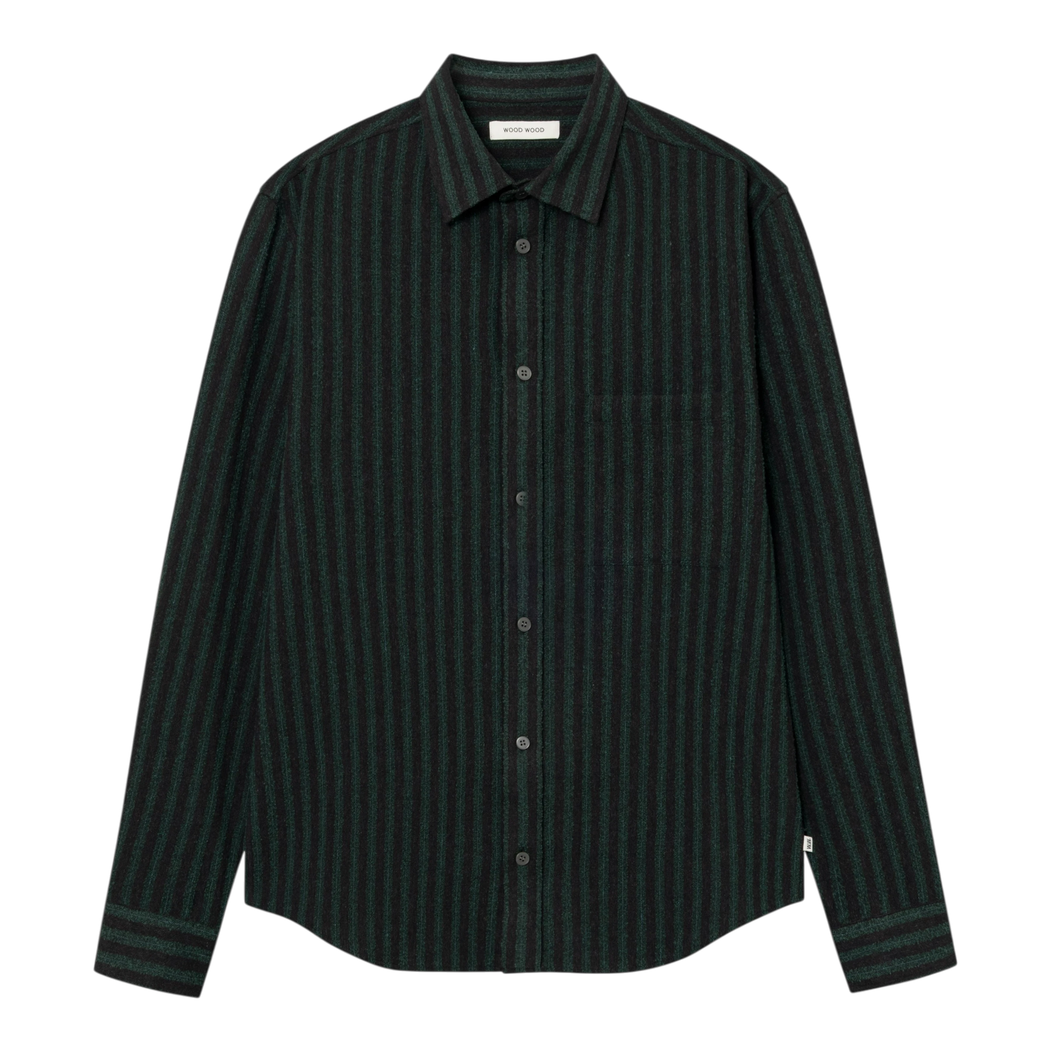 Wood Wood - Carter Shirt 25454 - Ultra Green Stripe Skjorte Wood Wood 