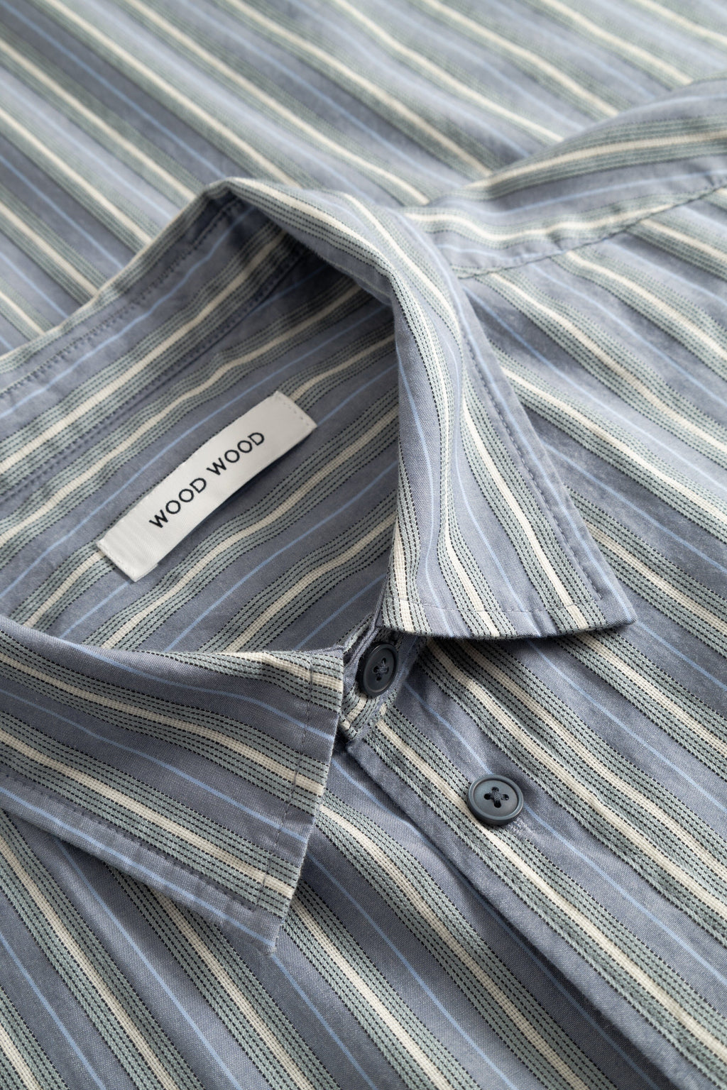 Wood Wood Carter Shirt - Vintage Blue Stripe Shirt Wood Wood 