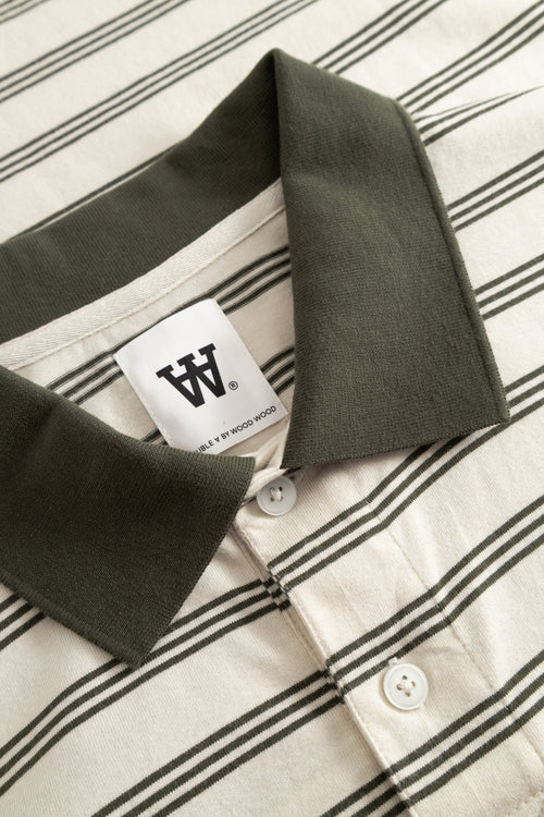 Wood Wood Colton X Polo - Silver Birch Stripe Shirt Wood Wood 