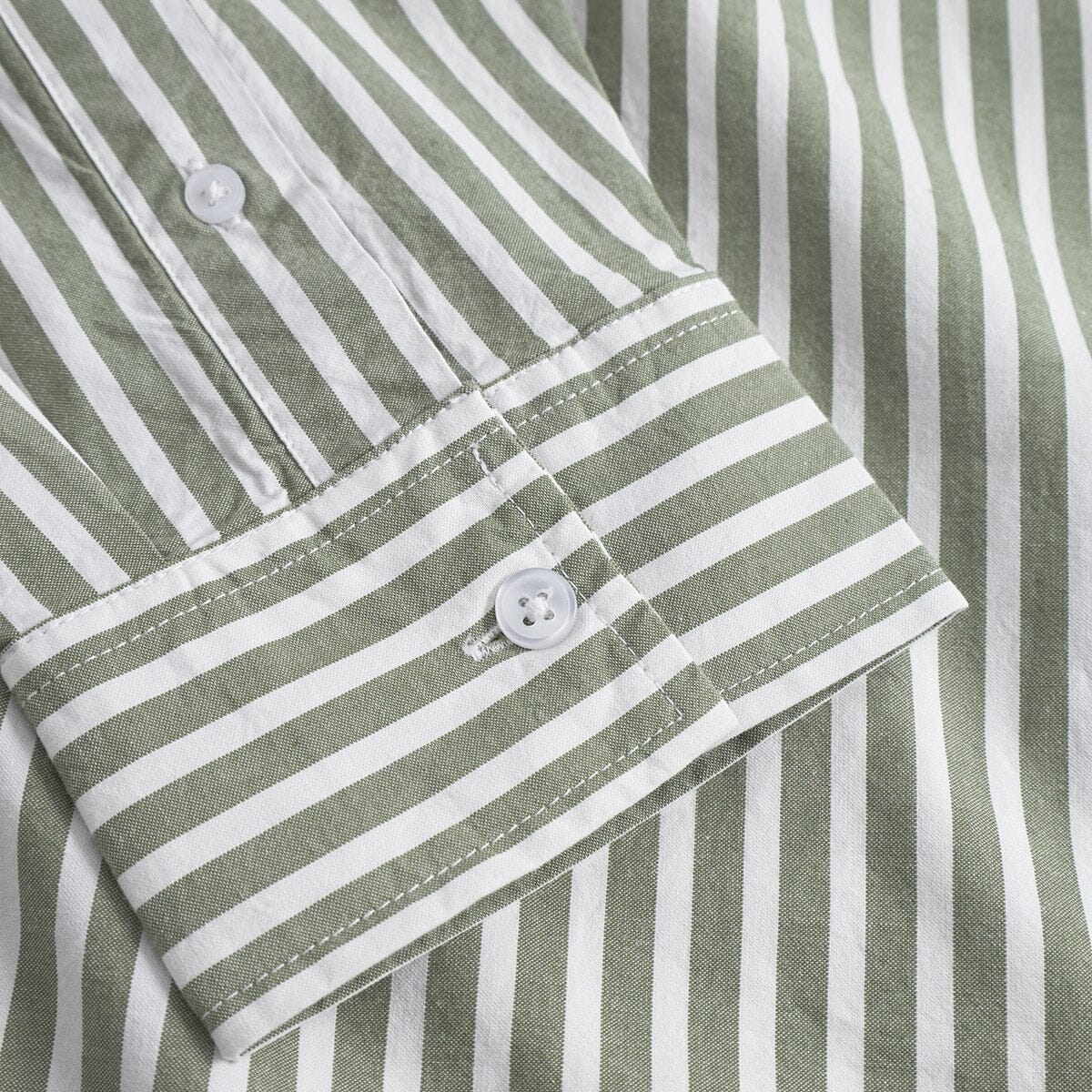 Wood Wood Double A Day Striped Shirt - Off-White/Green Stripes Shirt Wood Wood 