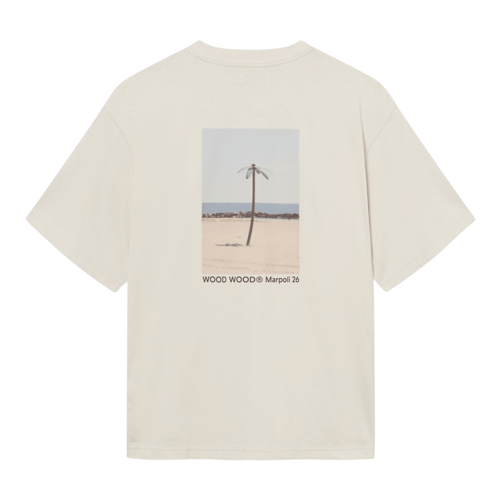 Wood Wood Gary Palm Tee - Silver Birch T-shirt Wood Wood 