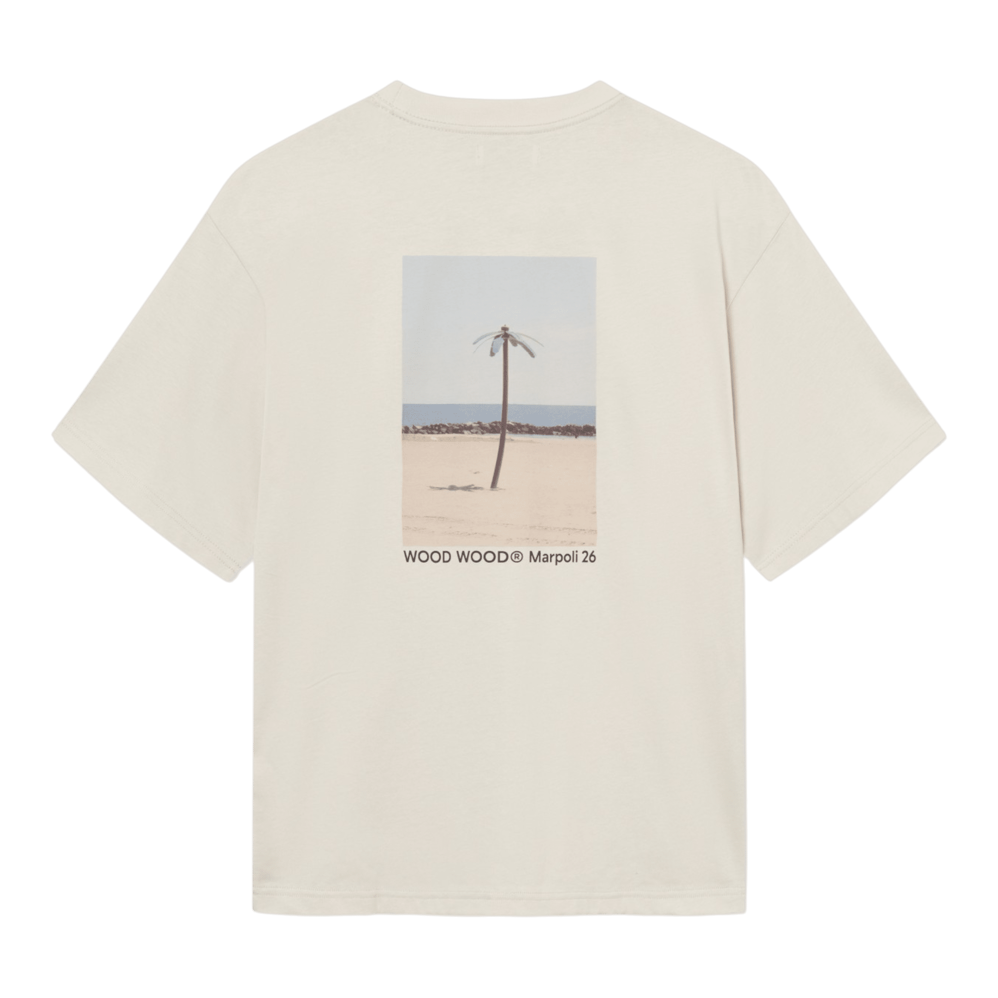 Wood Wood Gary Palm Tee - Silver Birch T-shirt Wood Wood 