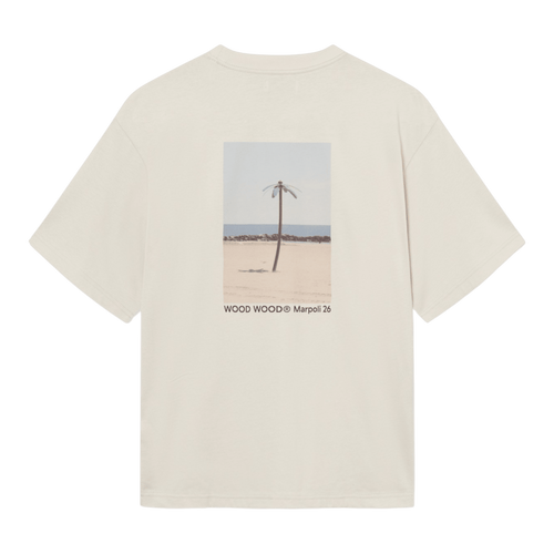 Wood Wood Gary Palm Tee - Silver Birch T-shirt Wood Wood 