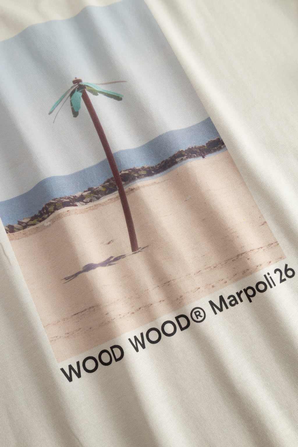Wood Wood Gary Palm Tee - Silver Birch T-shirt Wood Wood 