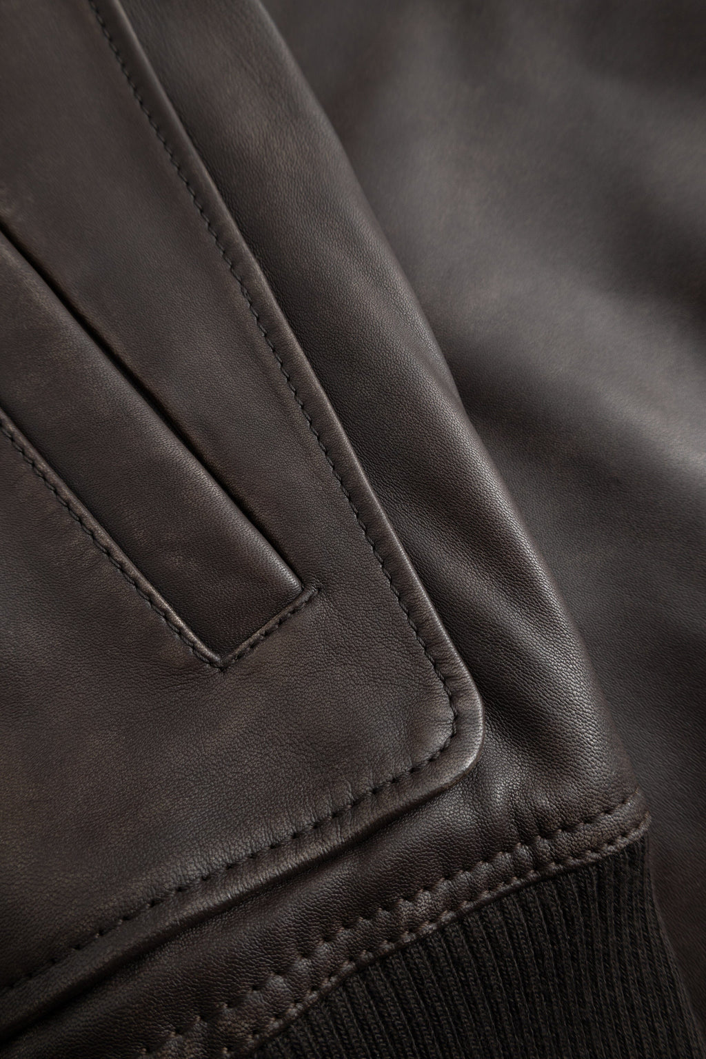 Wood Wood - Krede Leather Bomber Jacket 25478 - Worn Brown Jakke Wood Wood 