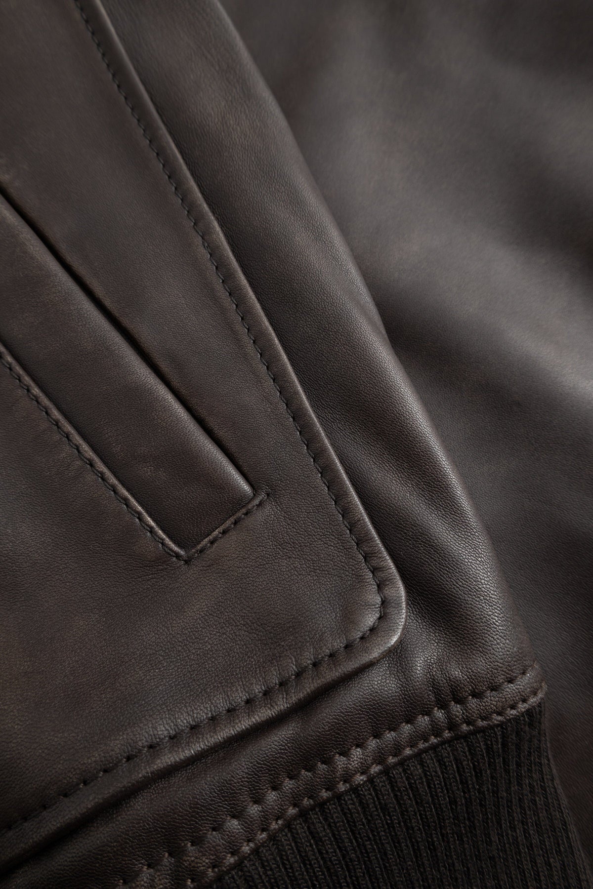 Wood Wood - Krede Leather Bomber Jacket 25478 - Worn Brown Jakke Wood Wood 