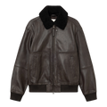Wood Wood - Krede Leather Bomber Jacket 25478 - Worn Brown Jakke Wood Wood 