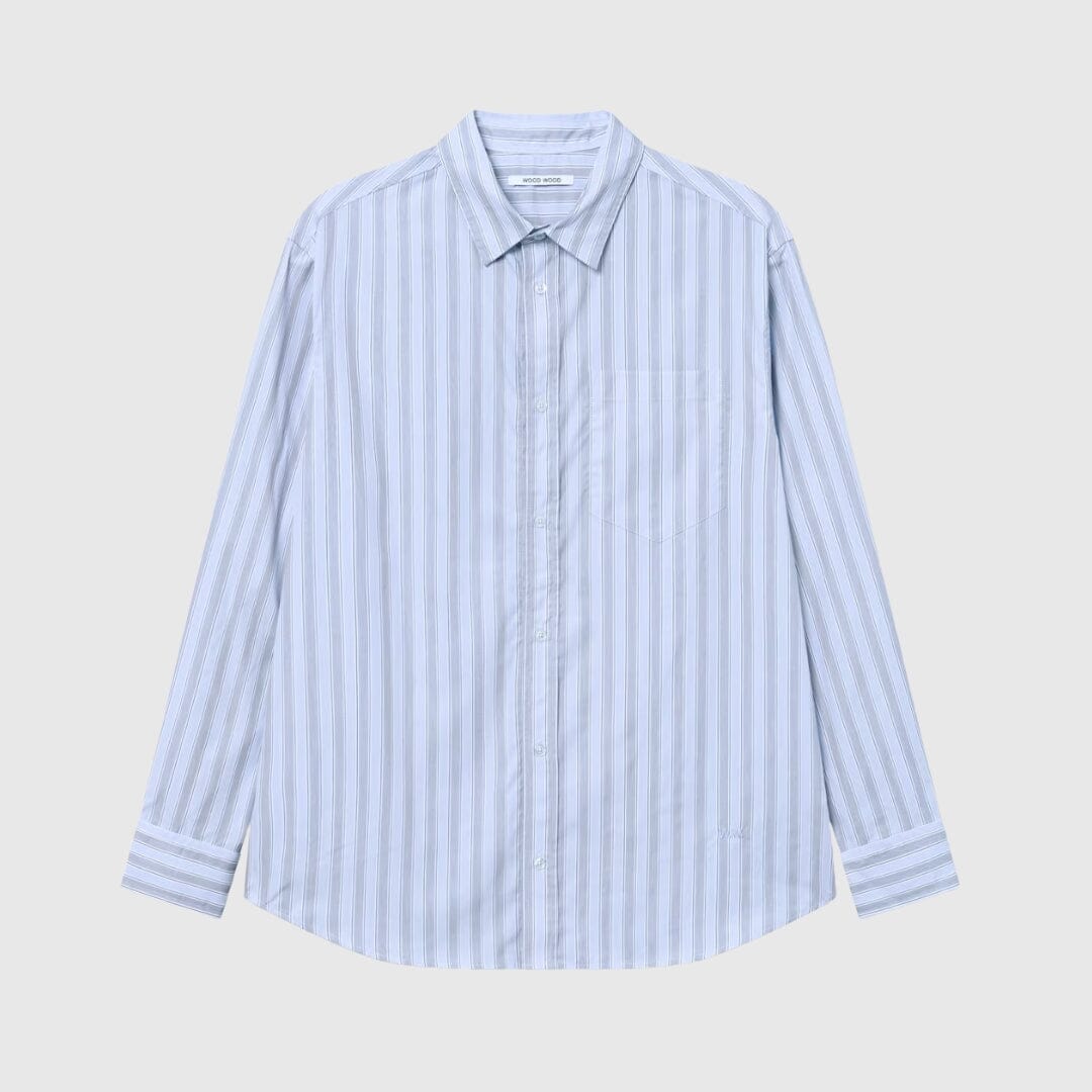 Wood Wood Nico Shirt - Chambray Blue Shirt Wood Wood 