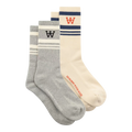 Wood Wood Ryder 2 Pack Sock - Turtledove/Blue+Grey Mel/White Socks Wood Wood 