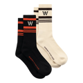 Wood Wood Ryder 2 Pack Sock - Turtledove/Desert P+ Black/Red Socks Wood Wood 