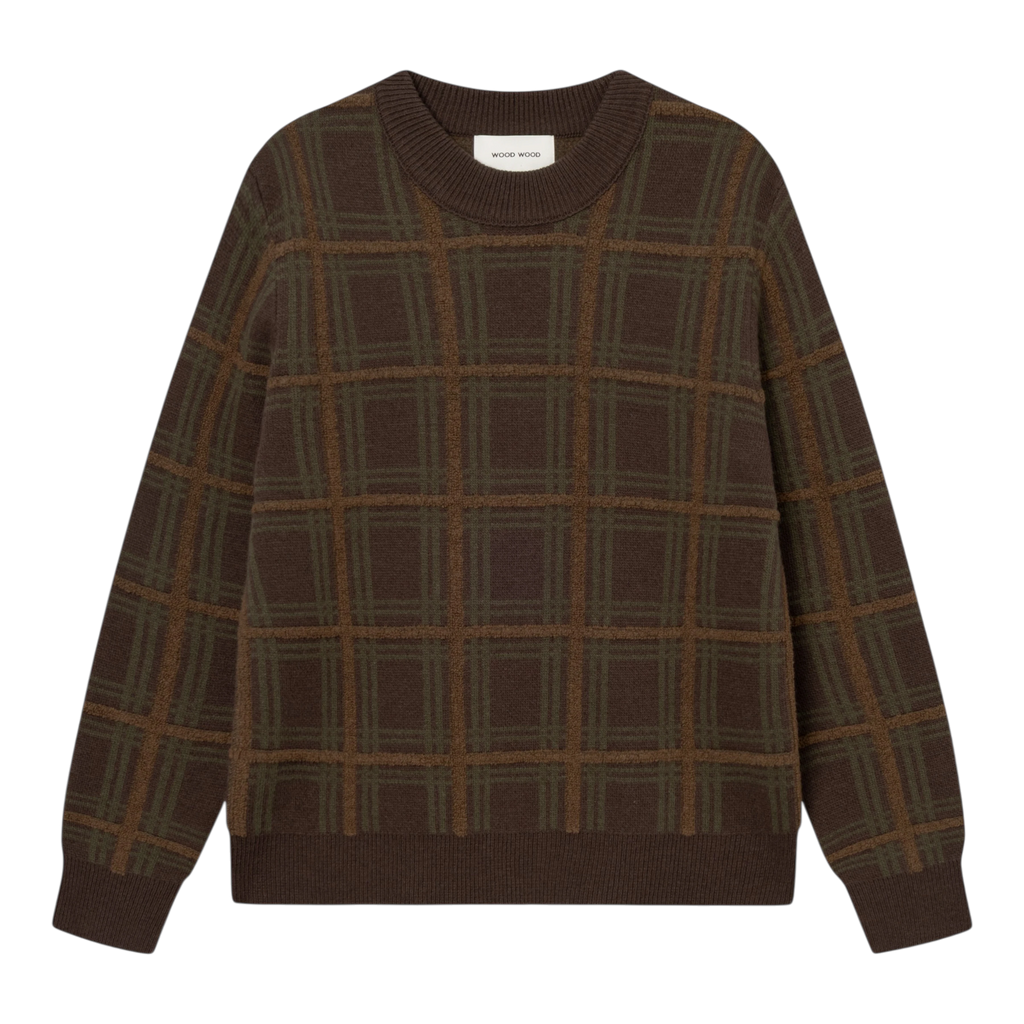 Wood Wood - Vim Crew Neck 25476 - Delicioso Check Genser Wood Wood 