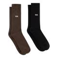 Wood Wood - WWDakota 2 Pack Sock - Desert Palm / Black Sokker Dapper 