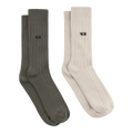 Wood Wood - WWDakota 2 Pack Sock - Silver Birch / Deep Depths Sokker Dapper 