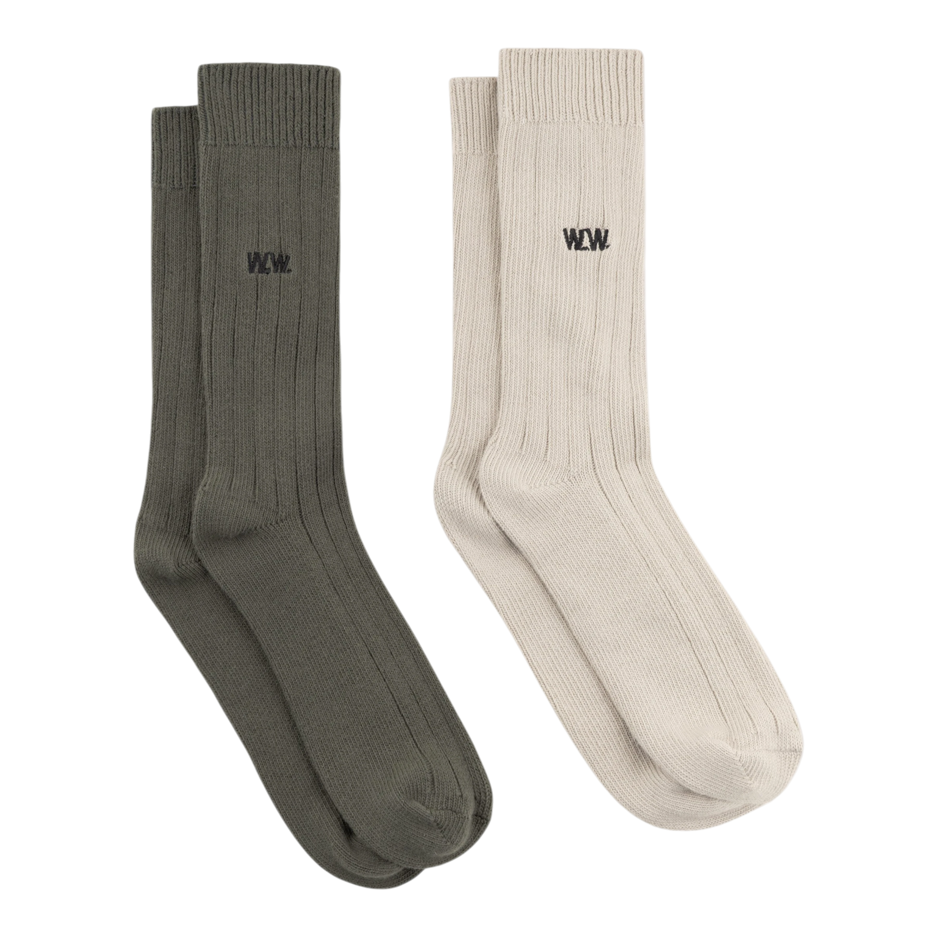 Wood Wood - WWDakota 2 Pack Sock - Silver Birch / Deep Depths Sokker Dapper 
