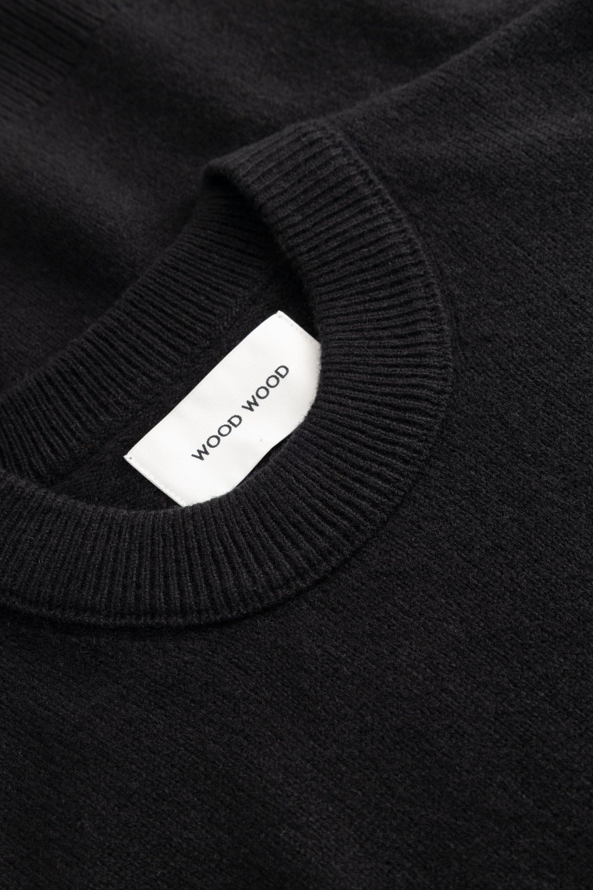 Wood Wood - WWlogo Crew Neck - Black Genser Wood Wood 