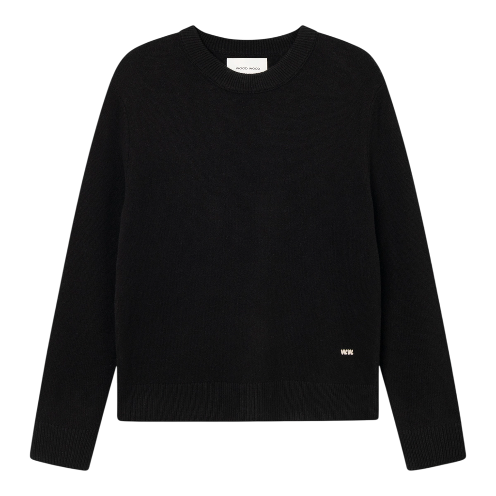 Wood Wood - WWlogo Crew Neck - Black Genser Wood Wood 