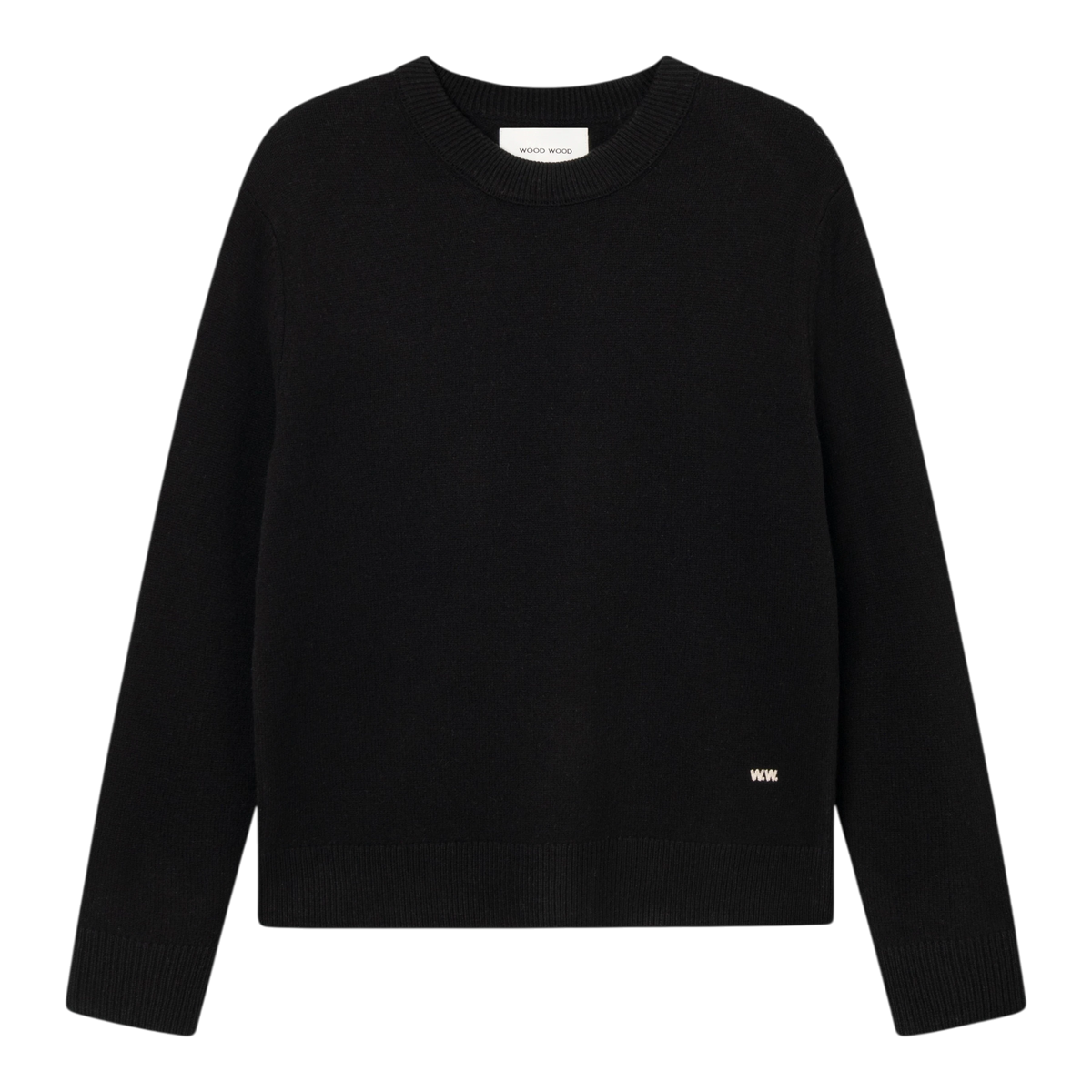 Wood Wood - WWlogo Crew Neck - Black Genser Wood Wood 