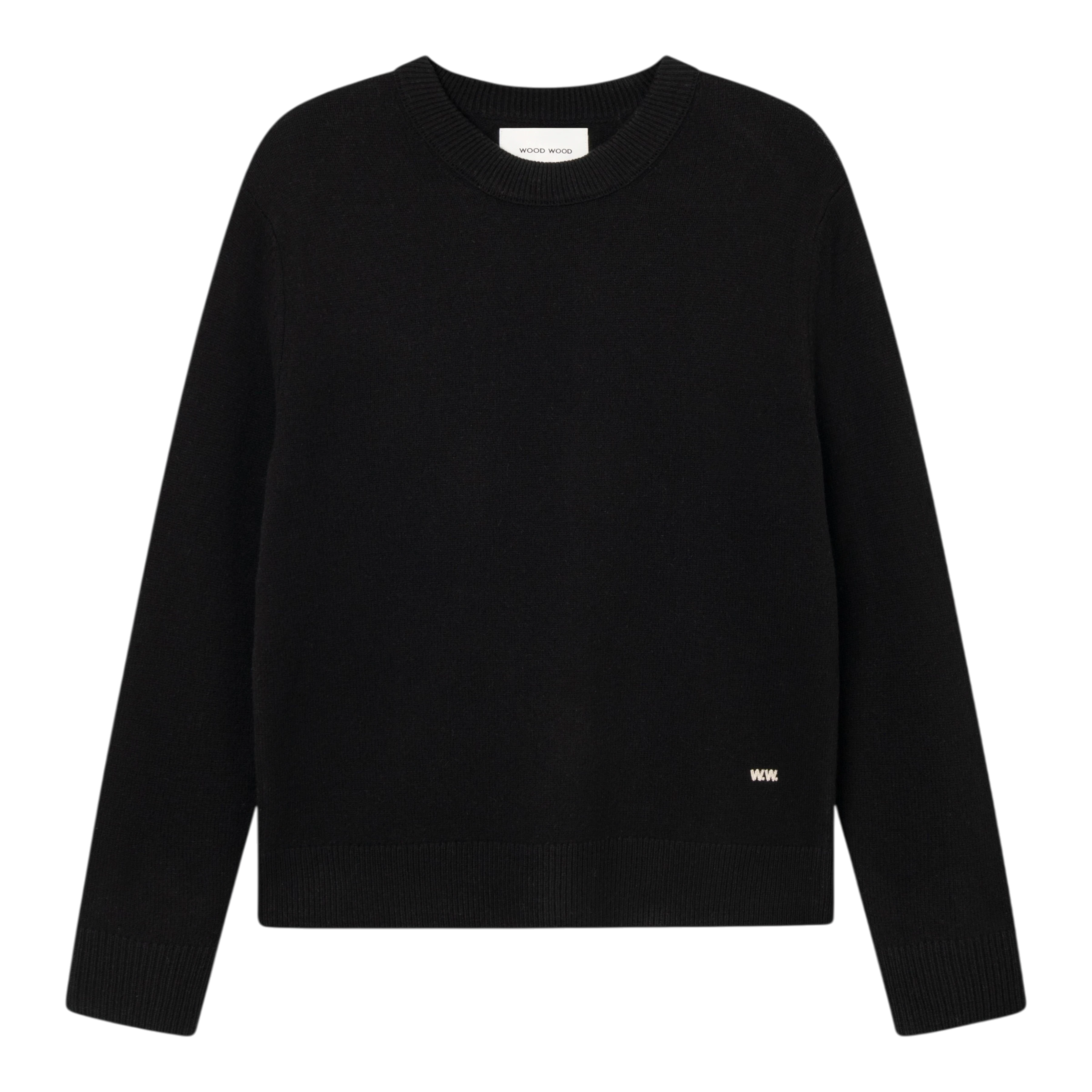 Wood Wood - WWlogo Crew Neck - Black Genser Wood Wood 