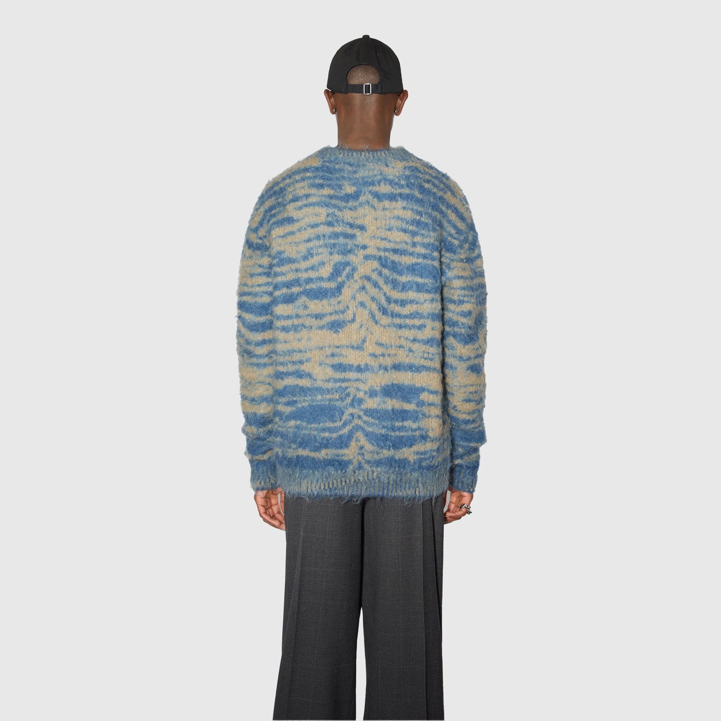 Acne Studios Crewneck Wool Jumper - Denim Blue / Dark Beige Knitwear Acne Studios 