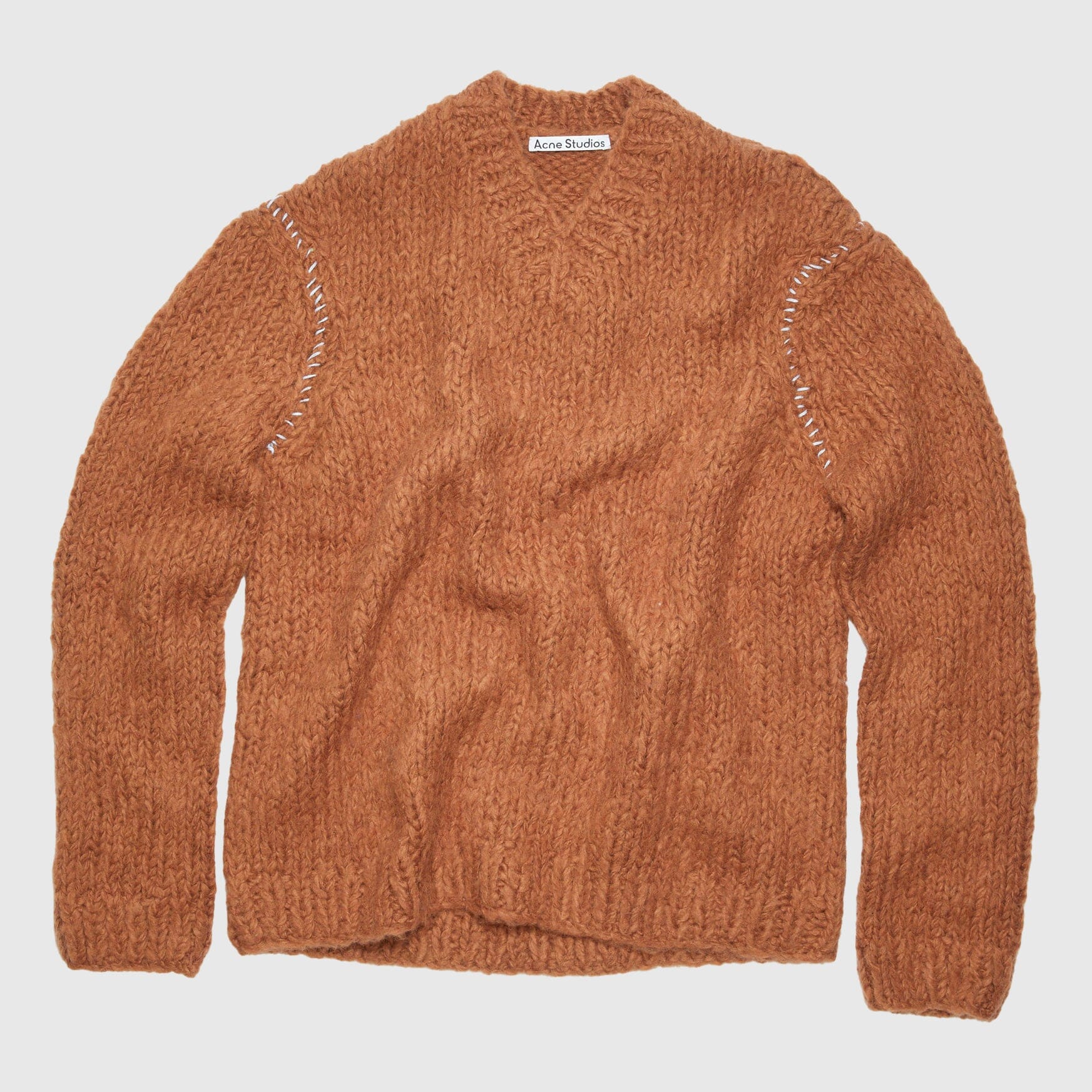 Acne Studios V-Neck Sweater - Ginger Brown Knitwear Acne Studios 