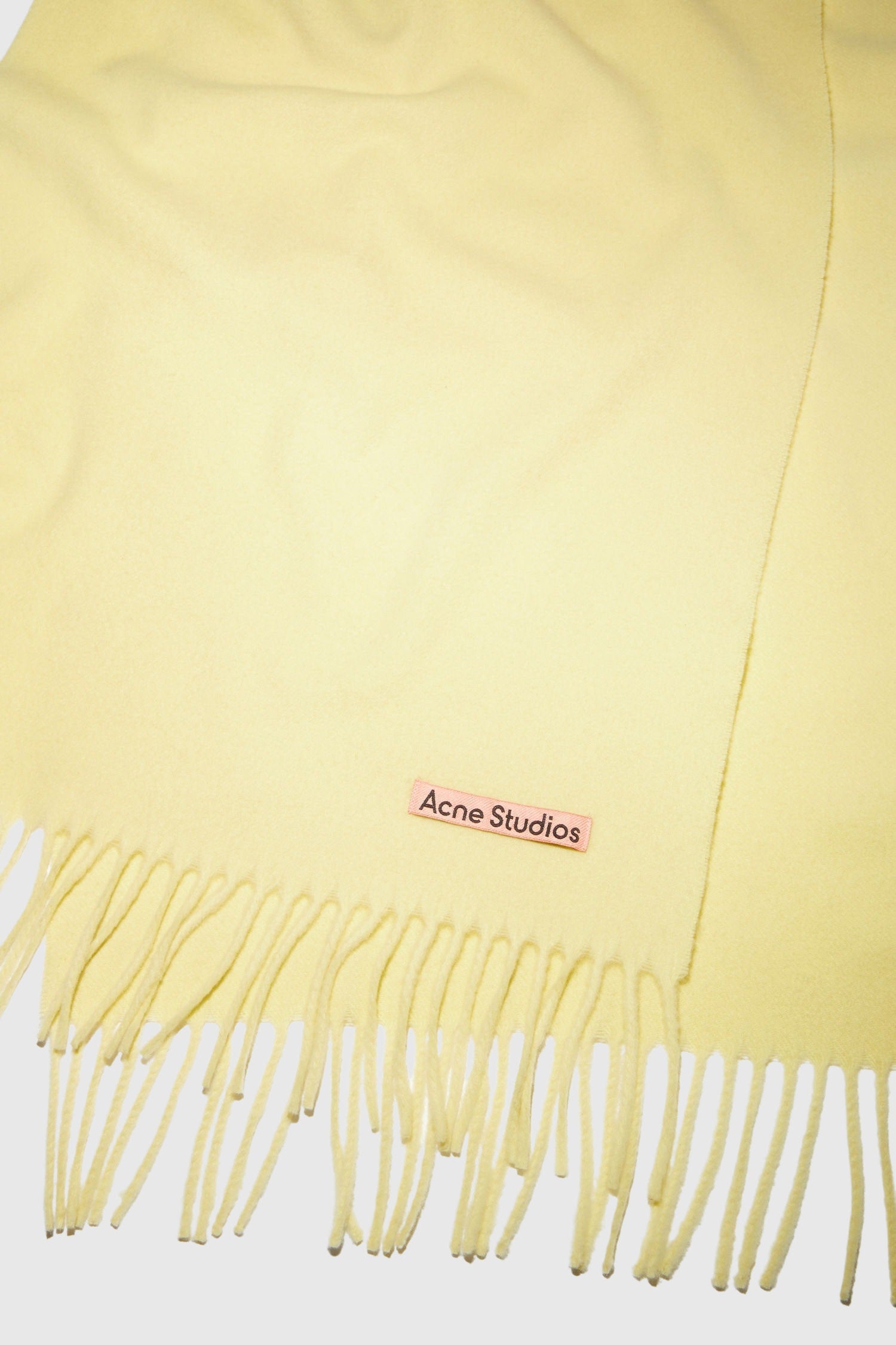 Acne Studios Wool Fringe Scarf - Vanilla Yellow Scarf Acne Studios 
