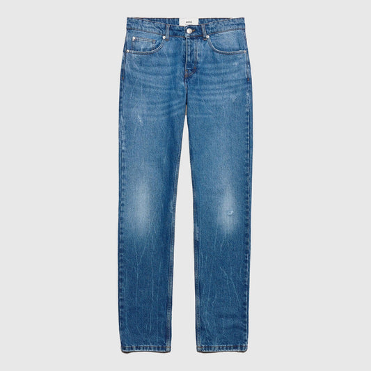 AMI Alexandre Mattiussi Classic Fit Jeans - Used Blue Pants AMI Alexandre Mattiussi 